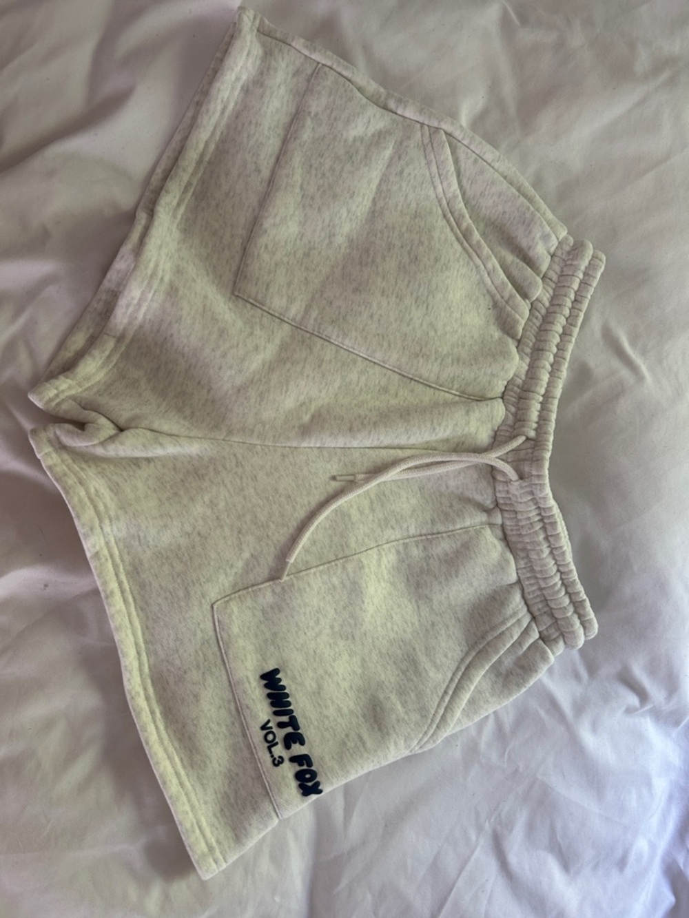 White Fox Fleece Lounge Shorts